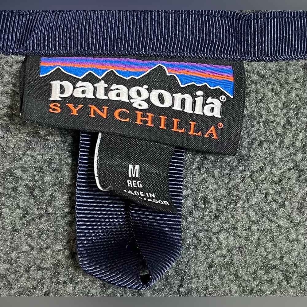 Patagonia Snap-T Synchilla Fleece Vest, Gray/Navy Blue, Women’s Medium - Picture 6 of 9